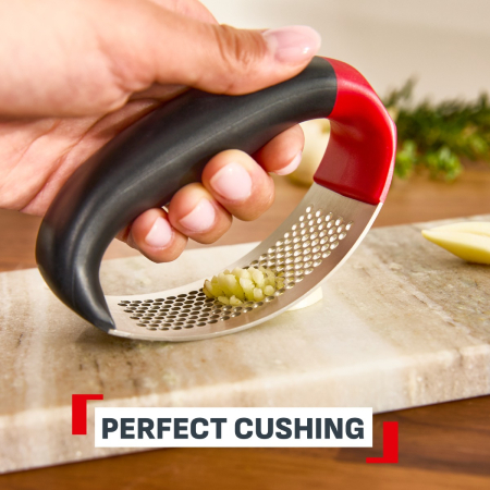 Presa pentru usturoi Tefal Ingenio+ K1990734, inox, compatibilitate cu masina de spalat vase, negru & rosu [1]