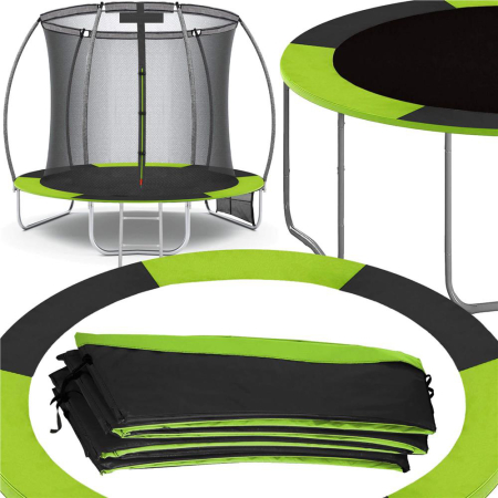 Protectie arcuri trambulina 366 cm spuma epe 3 straturi, dimensiune universala, verde negru [9]