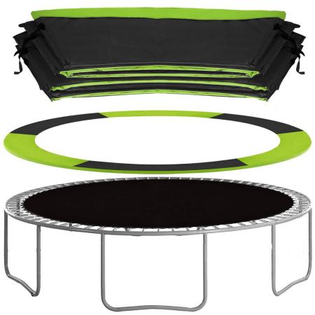 Protectie arcuri trambulina 366 cm spuma epe 3 straturi, dimensiune universala, verde negru [5]