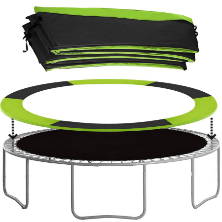 Protectie arcuri trambulina 366 cm spuma epe 3 straturi, dimensiune universala, verde negru [2]