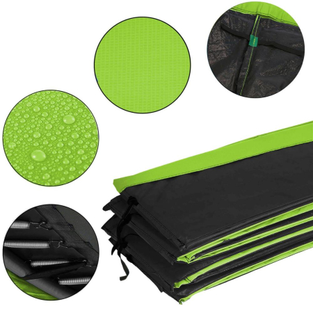 Protectie arcuri trambulina 366 cm spuma epe 3 straturi, dimensiune universala, verde negru [8]