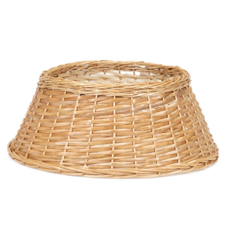 Decoratiuni si articole casa - Protectie suport brad Craciun din impletitura, 58x24 cm, maro deschis