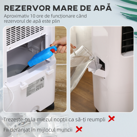  Racitor Evaporativ 3 in 1, Ventilator cu Gheata si Dezumidificator, 3 Viteze, 9 Moduri si Telecomanda, Racitor de 65W din ABS, 32x37x74 cm, Alb [8]