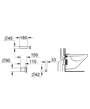 Racord admisie si evacuare WC Grohe 37311K00, universal [1]