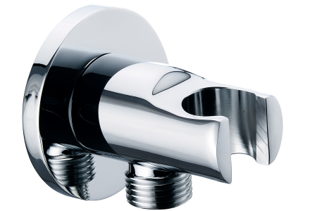 Baterii cada si dus - Racord apa cu brat suport dus Remer Rubinetterie 337M, alama cromata, montaj perete/tavan, filet 1/2”