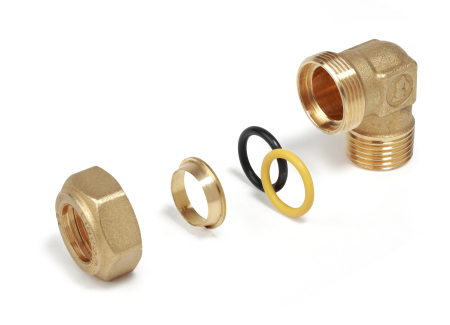 Obiecte si instalatii sanitare - Racord compresie unghiular Giacomini R562Y135, filet exterior 1 1/4" x 35, pentru teava cupru, alama