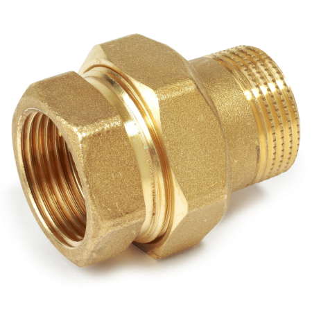 Fitinguri - Racord olandez drept Giacomini R18SPY005, alama, filet interior-exterior 1”, racord 3 piese pentru instalatii HVAC si apa potabila