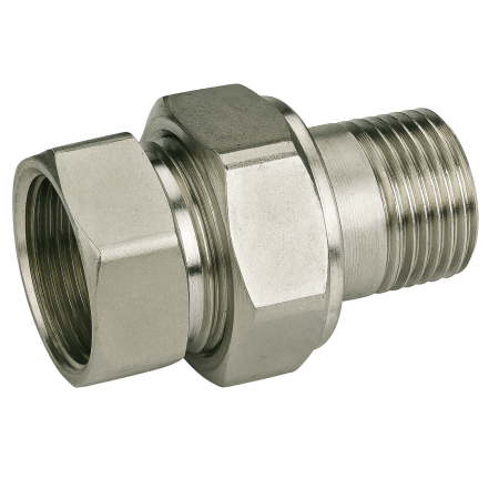 Fitinguri - Racord olandez drept Giacomini R18X005, alama cromata, filet interior 1” x 1" filet exterior, pentru instalatii HVAC, apa si solare