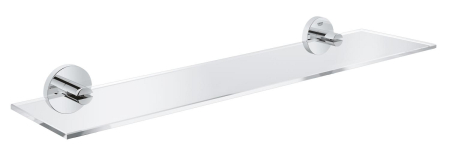 Accesorii baie - Raft baie Grohe 41202000, 530 mm, 145 mm, 2 orificii instalare, pe perete, sticla, metal, elemente fixare ascunse, Crom