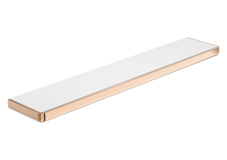 Accesorii baie - Raft baie Roca A817027RG0, 110 mm, 600 mm, 25 mm, 4 orificii instalare, pe perete, metal, sticla, Cupru