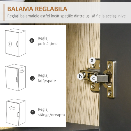  Raft Bucatarie 90×39×169 cm - Stejar & Negru cu 4 Rafturi [7]