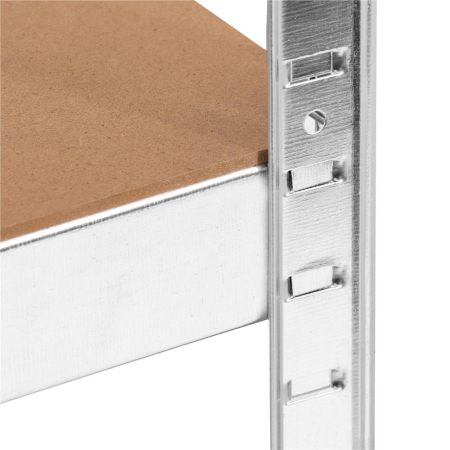 Raft metalic depozitare 5 polite MDF reglabile, max 875 kg, pliabil in 2 rafturi mici, 180x90x30 cm, argintiu [4]