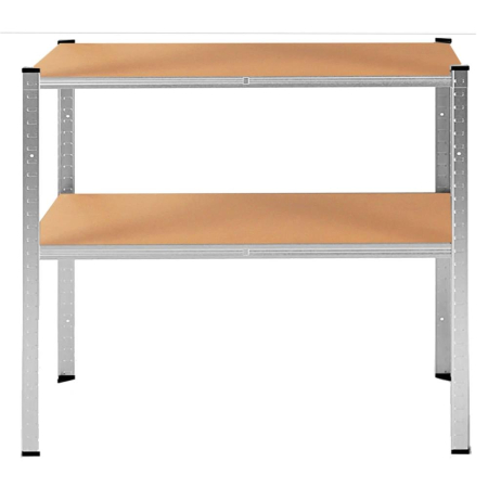 Raft metalic depozitare 5 polite MDF reglabile, max 875 kg, pliabil in 2 rafturi mici, 180x90x30 cm, argintiu [11]