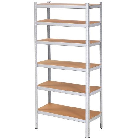 Raft cadru metalic modular pentru depozitare, 6 polite, 225x110x50cm, sarcina 900kg [12]