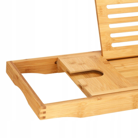 Raft cu tava pentru cada din bambus natural Sersimo 1025, extensibila, 75-111x23cm [12]