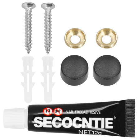 Raft de baie cu 2 sisteme instalare pe perete, aluminiu, 30x10x6cm, negru [11]