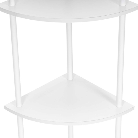 Raft de colt cu 5 polite, MDF, cadru metalic, 148x30x30 cm, alb [9]