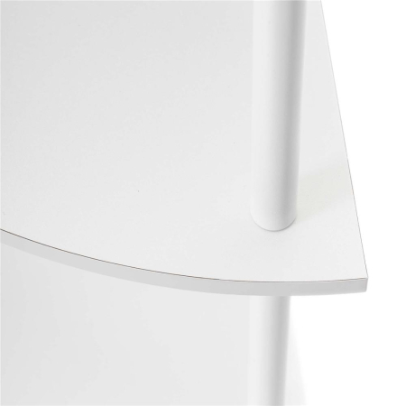 Raft de colt cu 5 polite, MDF, cadru metalic, 148x30x30 cm, alb [10]