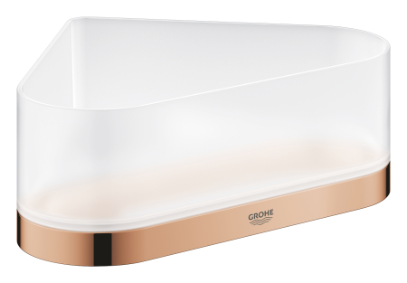 Accesorii baie - Raft de colt Grohe 41038DA0, 200 mm, 168 mm, 2 orificii instalare, pe colt, abs, metal, elemente fixare ascunse, Cupru