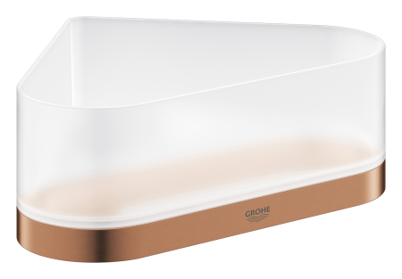 Accesorii baie - Raft de colt Grohe 41038DL0, 200 mm, 168 mm, 2 orificii instalare, pe colt, abs, metal, elemente fixare ascunse, Cupru