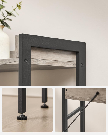 Raft de depozitare pentru baie, suprapunere peste masina spalat sau vas WC, 25x63x165 cm, gri [5]