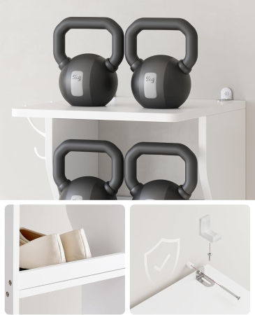 Raft de pantofi, pentru spatii inguste, 6 nivele, 30x26x110 cm, alb [6]