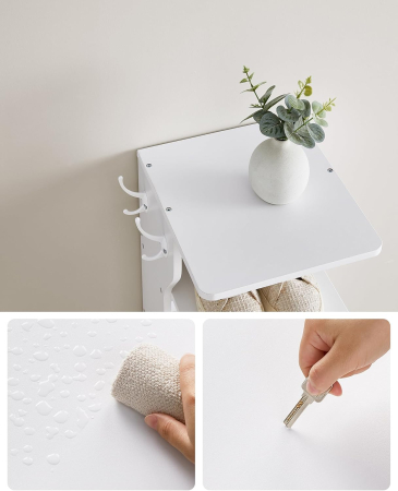 Raft de pantofi, pentru spatii inguste, 6 nivele, 30x26x110 cm, alb [7]