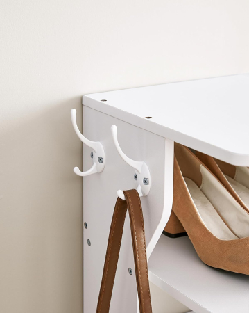 Raft de pantofi, pentru spatii inguste, 6 nivele, 30x26x110 cm, alb [5]