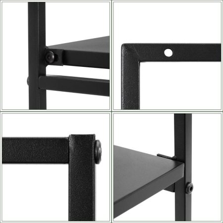 Raft de perete cu 3 polite din MDF si cadru metalic, 58x21x50 cm, negru [17]