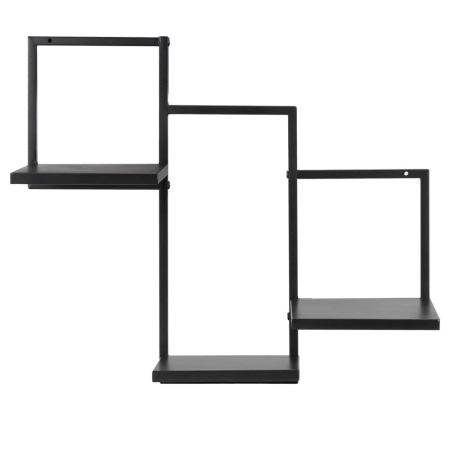 Raft de perete cu 3 polite din MDF si cadru metalic, 58x21x50 cm, negru [1]