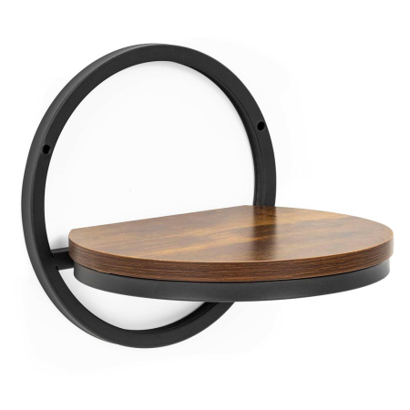 Living & hol - Raft de perete decorativ in stil industrial, cu polita din MDF si cadru metalic, ideal pentru expunerea cartilor, plantelor si accesoriilor in living,