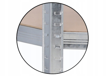 Raft depozitare metalic colt 5 niveluri cu polite MDF, structura otel galvanizat, 180x90x30 cm, argintiu [3]