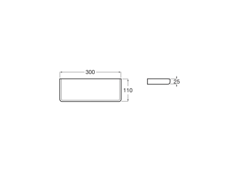 Raft dus Roca A817040RG0, 110 mm, 300 mm, 25 mm, 2 orificii instalare, pe perete, metal, sticla, Cupru [1]