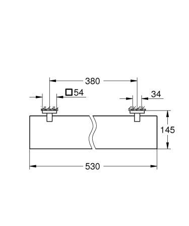 Raft Grohe 41109DC0, Start Cube, pe perete, 530 mm, metal/sticla, mat, otel satinat [4]