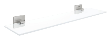 Baie - Raft Grohe 41109DC0, Start Cube, pe perete, 530 mm, metal/sticla, mat, otel satinat