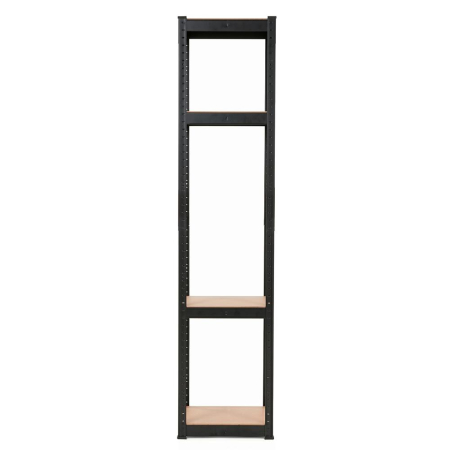 Raft metalic de depozitare cu 4 polite reglabile MDF, capacitate 400 kg, 40x40x180 cm, negru [6]