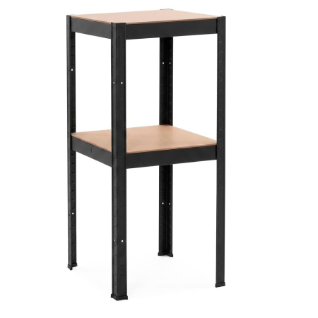 Raft metalic de depozitare cu 4 polite reglabile MDF, capacitate 400 kg, 40x40x180 cm, negru [13]