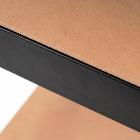 Raft metalic de depozitare cu 4 polite reglabile MDF, capacitate 400 kg, 40x40x180 cm, negru [8]