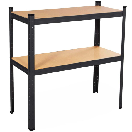 Raft metalic de depozitare cu 4 polite reglabile MDF, capacitate 700 kg, 80x40x174 cm, negru [8]