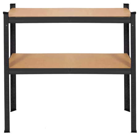 Raft metalic de depozitare cu 4 polite reglabile MDF, capacitate 700 kg, 80x40x174 cm, negru [7]