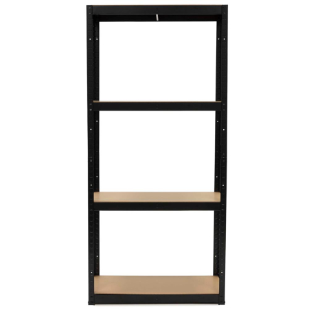 Raft metalic de depozitare cu 4 polite reglabile MDF, capacitate 700 kg, 80x40x174 cm, negru [6]