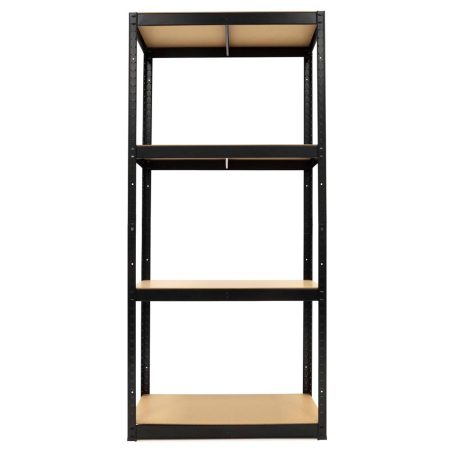 Raft metalic de depozitare cu 4 polite reglabile MDF, capacitate 700 kg, 80x40x174 cm, negru [5]