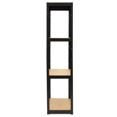 Raft metalic de depozitare cu 4 polite reglabile MDF, capacitate 700 kg, 80x40x174 cm, negru [16]