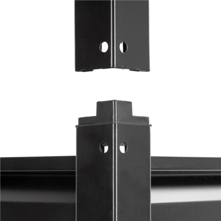 Raft metalic de depozitare cu 5 polite reglabile MDF, capacitate 750 kg, 120x40x200 cm, negru [10]