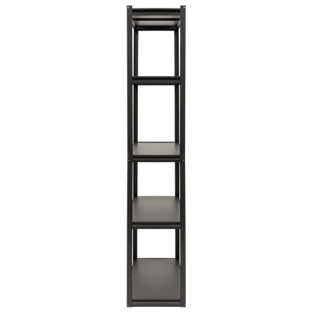 Raft metalic de depozitare cu 5 polite reglabile MDF, capacitate 750 kg, 120x40x200 cm, negru [18]