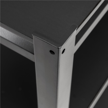 Raft metalic de depozitare cu 5 polite reglabile MDF, capacitate 750 kg, 120x40x200 cm, negru [13]