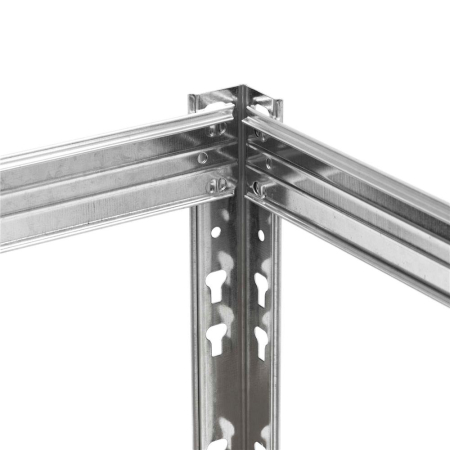 Raft metalic de depozitare cu 5 polite reglabile MDF, structura zincata, capacitate 1000 kg, 120x45x205 cm, gri [13]