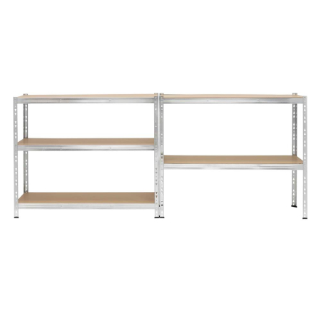 Raft metalic de depozitare cu 5 polite reglabile MDF, structura zincata, capacitate 1000 kg, 120x45x205 cm, gri [7]