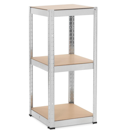 Raft metalic de depozitare cu 5 polite reglabile MDF, structura zincata, capacitate 500 kg, 40x40x180 cm, gri [11]