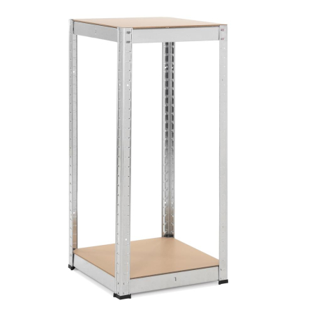 Raft metalic de depozitare cu 5 polite reglabile MDF, structura zincata, capacitate 500 kg, 40x40x180 cm, gri [8]